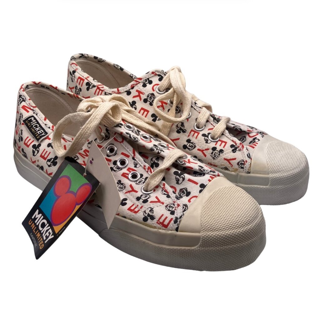 VTG Deadstock Women's Mickey Unlimited Canvas Lace-Up Disney Sneakers Size 8.5